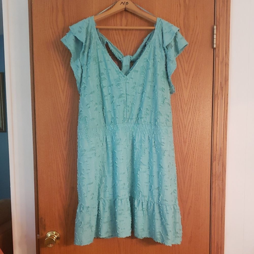 Pretty Teal LC Lauren Conrad "Tattered" Look Dress Sz XXL